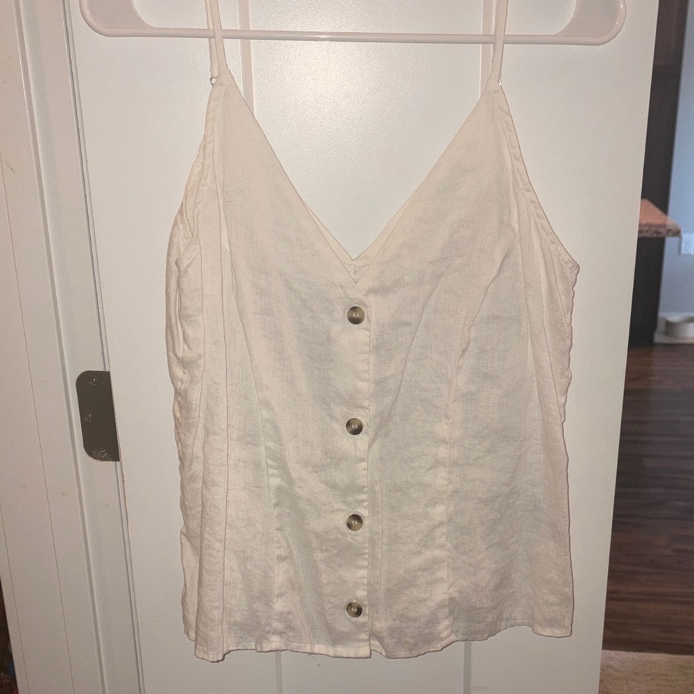 Linen button down tank